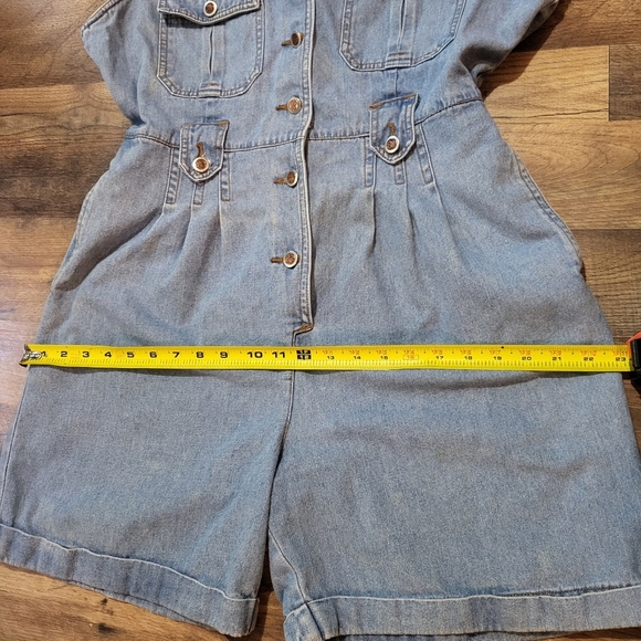 Vintage Bill Blass Sleeveless Denim Buttondown Jumpsuit Romper Size Large - Picture 7 of 8